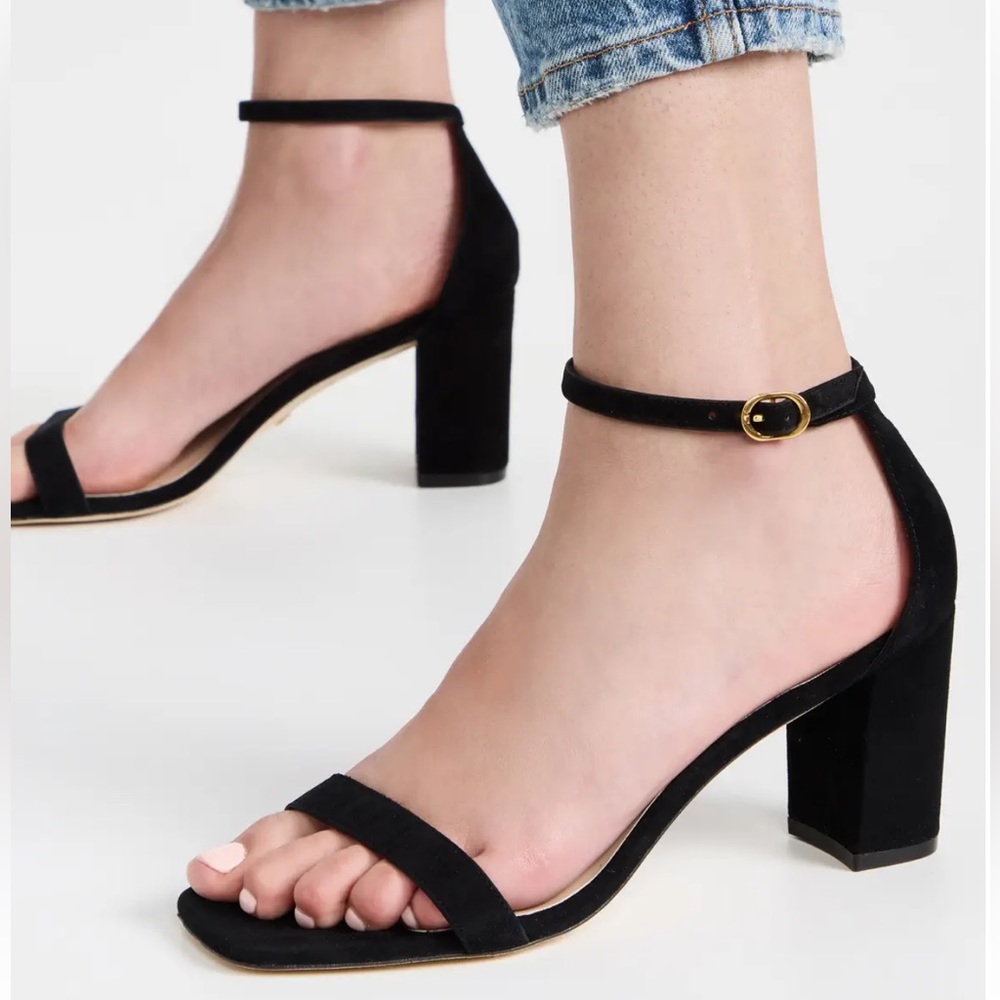 Stuart Weitzman Nearlynude Ankle strap suede leather sandals size 8B